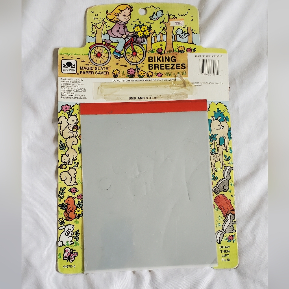 Biking Breezes Magic Slate Paper Saver Vintage 1991 Rare Western Publishing USA